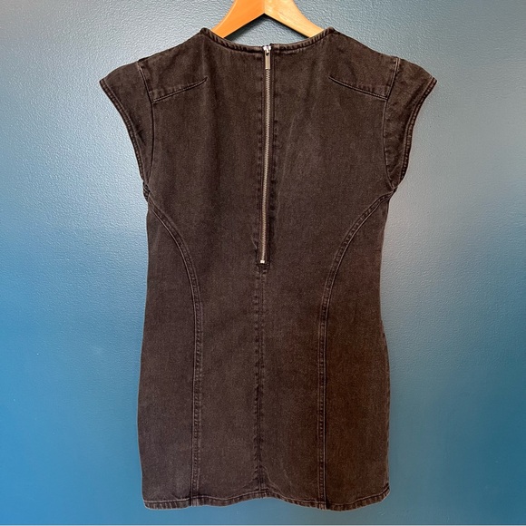 Zara  Black Denim Mini Dress|Medium - Picture 4 of 9